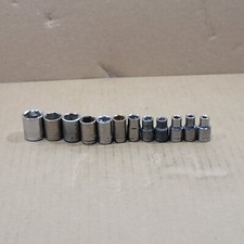 Unbranded 1/4"drive 6pt Socket 12Pc 13 12 11 10 9 8 7 6 5.5 5 4.5 4mm