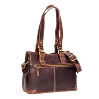 Almadih Leder Damentasche Nora Handtasche UmhäNgetasche Schultertasche Braun V