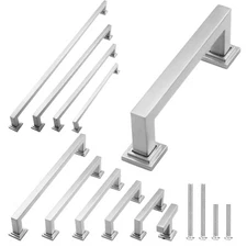 Brushed Nickel Modern Cabinet Handles Bar Pulls Kitchen Hardware Stainless Steel