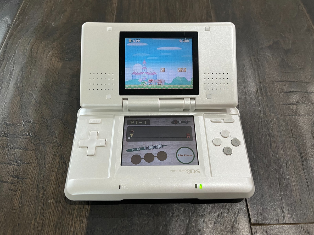 Nintendo DS Original W/ NEW Pearl White Shell and New Battery