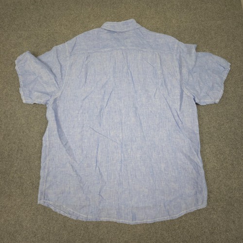 Tommy Bahama Shirt Men XLARGE Blue Relax Linen Short Sleeve Button up Size XL - Picture 6 of 10