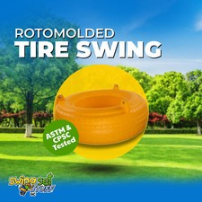 SWING SET STUFF DELUXE ROTOMOLDED TIRE YELLOW seat playset accessory fort 0089