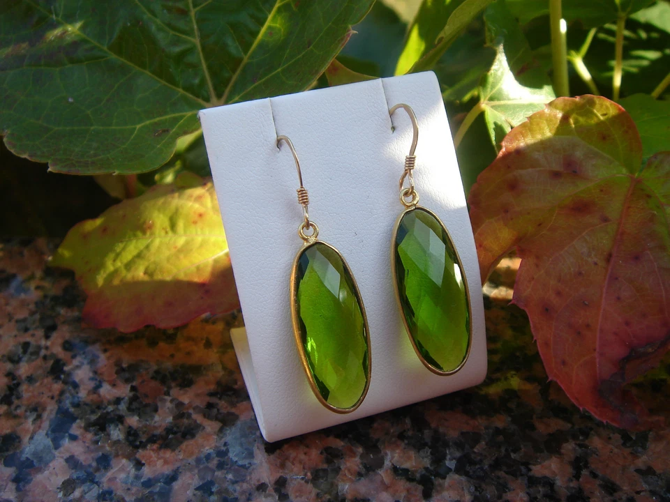 Gold Filled - Ohrringe mit wundervollem Peridot-Quarz - Bild 4 von 4