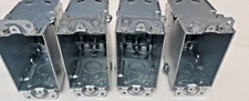 Lot of (4) Raco 8601 Single 1-Gang Gangable Steel Switch Bx with Ears 3x2x31/2''