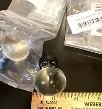 Emtek 86395 Bristol Clear Glass  Round Cabinet Knob 1.25"W New in Pack Set of  2