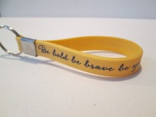 BE BOLD. BE BRAVE. BE YOU. INSPIRATIONAL WRISTLET KEYCHAIN YELLOW