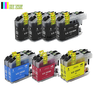10PK LC103XL LC103 High Yield Ink  Fits For MFC-J470DW MFC-J450DW MFC-J6720DW