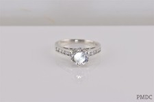 Sterling Silver Cubic Zirconia Solitaire Channel Set Accent Band Ring 925 Sz: 9