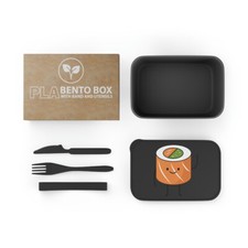 PLA Bento Box with Band and Utensils - Happy Sushi