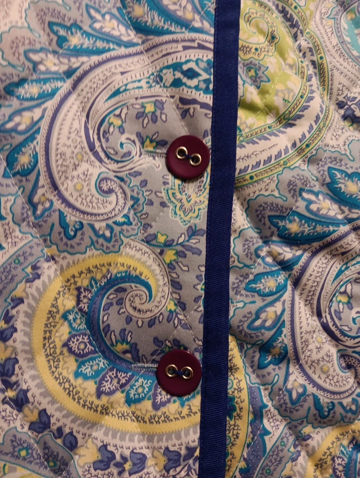 SUSAN GRAVER WOMEN'S PLUS LINED COLLARED Paisley BLAZER JACKET - BLUE - 1X - EUC - Image 3 of 4