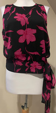 BANANA REPUBLIC Womens Black Floral Blouse Shirt Top NWT - Sz Small