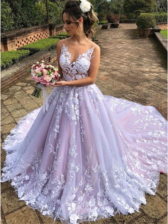 knee length dresses for ladies Off Shoulder Lavender Lace Long Prom Dresses On Sale-Bridelily
