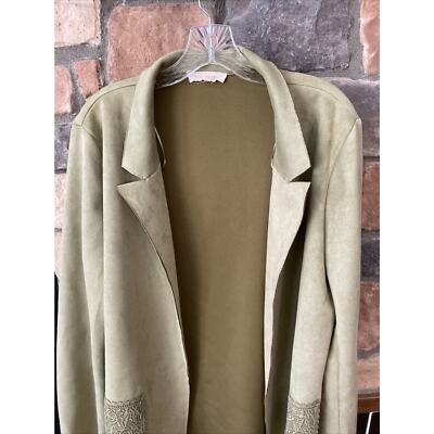 Solitaire Anthropologie women's open faux suede cardigan duster