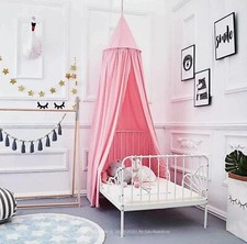 Dix-Rainbow NEW Pink Bed Canopy for Kids Baby Bed Round Dome Kids Complete
