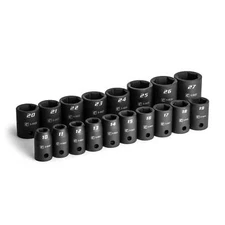 Capri Tools 1/2 in. Drive Shallow Impact Socket Set, 10 to 27 mm, 18-Piece