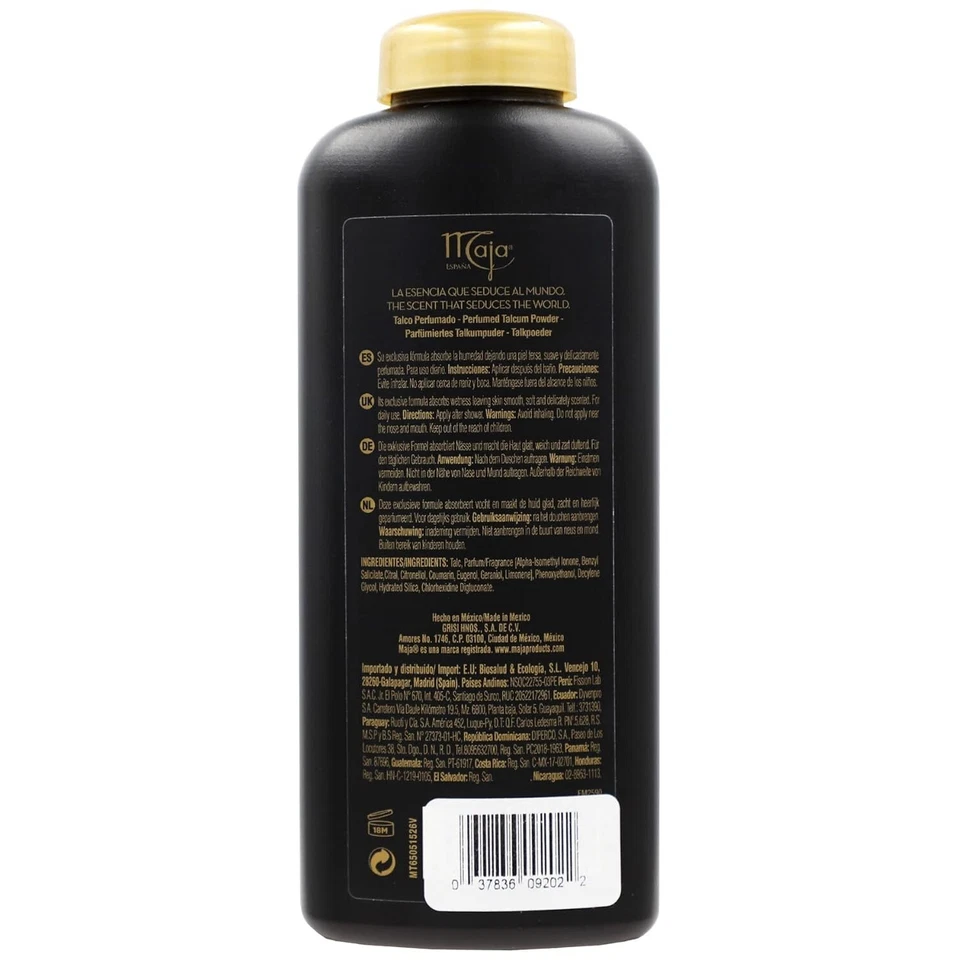 Polvo de talco perfumado MAJA 7 oz / 200 g Talco Perfumado - Paquete de 2 botellas de 7 oz Foto 3 de 4