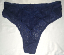 NWT Victoria's Secret DREAM ANGELS high waist thong Small blue floral lace panty