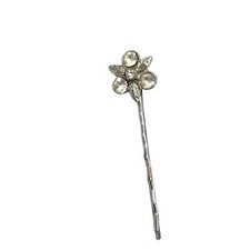 VNT 1960s Crystals Hair Bobby Pin Flower Blossom Brilliant Wedding Prom Diamond