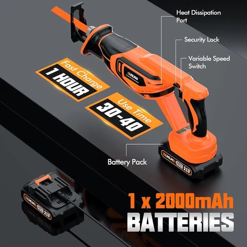 3000rpm 21V Akku Säbelsäge Mit 8 Sägeblätter Elektrische Reciprosäge Tigersäge - Bild 5 von 6