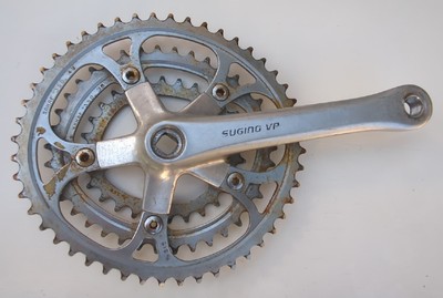Pédalier De Route Sugino VP 175mm Triple Plateaux (48-38-28 Dents) - Occasion, état Correct
