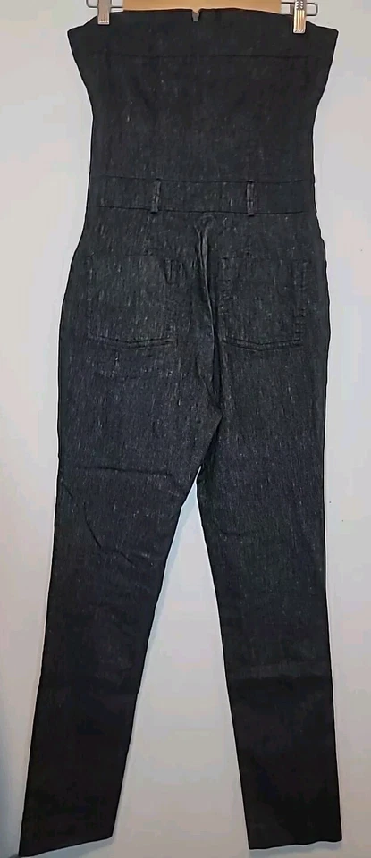 Mono BEBE Para Mujer 29 Denim Y2K De Colección Tubo Sin Tirantes Jean Negro Medio Elastizado Foto 3 de 4