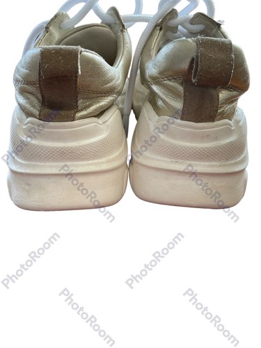 Tenis Bonpoint Usados en Excelente Condición Dorado Jumpy Parte Superior Baja Cuero/Gamuza Repujado Cereza-12 1/2-13 - Imagen 8 de 8