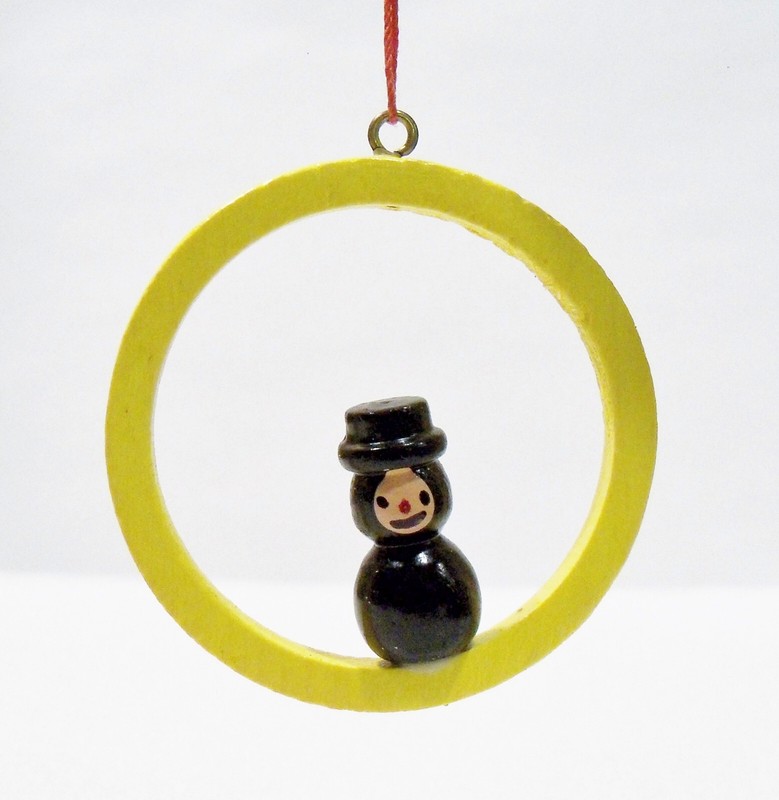 Erzgebirge Germany Chimney Sweep on Hoop Wooden Wood Miniature Ulbricht Ornament