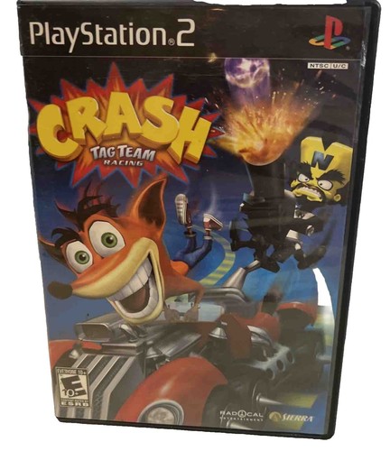 Jeu PS2 Crash Bandicoot Team Tag Team Racing - Version Platinum - Bon état Complet