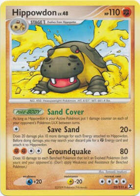 Pokemon Platinum Rising Rivals Card Rare Hippowdon 25/111 | eBay