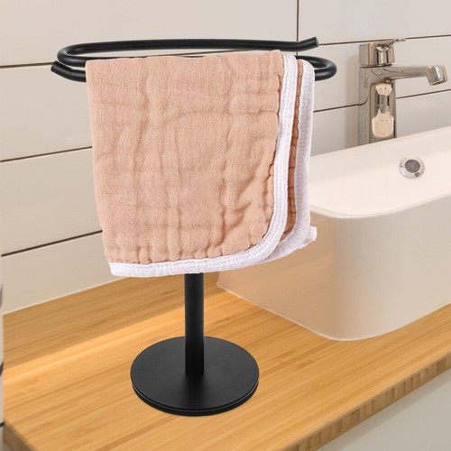 Steel Countertop Hand Towel Holder Freestanding Towel Stand Bathroom Counter - Picture 2 of 12