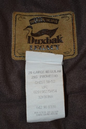 Duxbak Legacy Men Camo Full Zipper Hunting Fishing Jacket Size 2XL - Picture 10 of 12