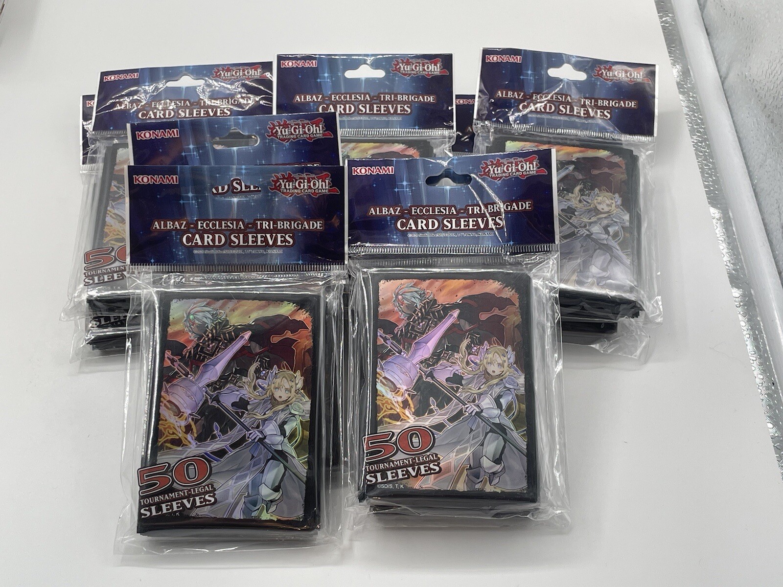 YuGiOh ALBAZ ECCLESIA LOT 10x 50 Card Sleeves Packs Official Konami