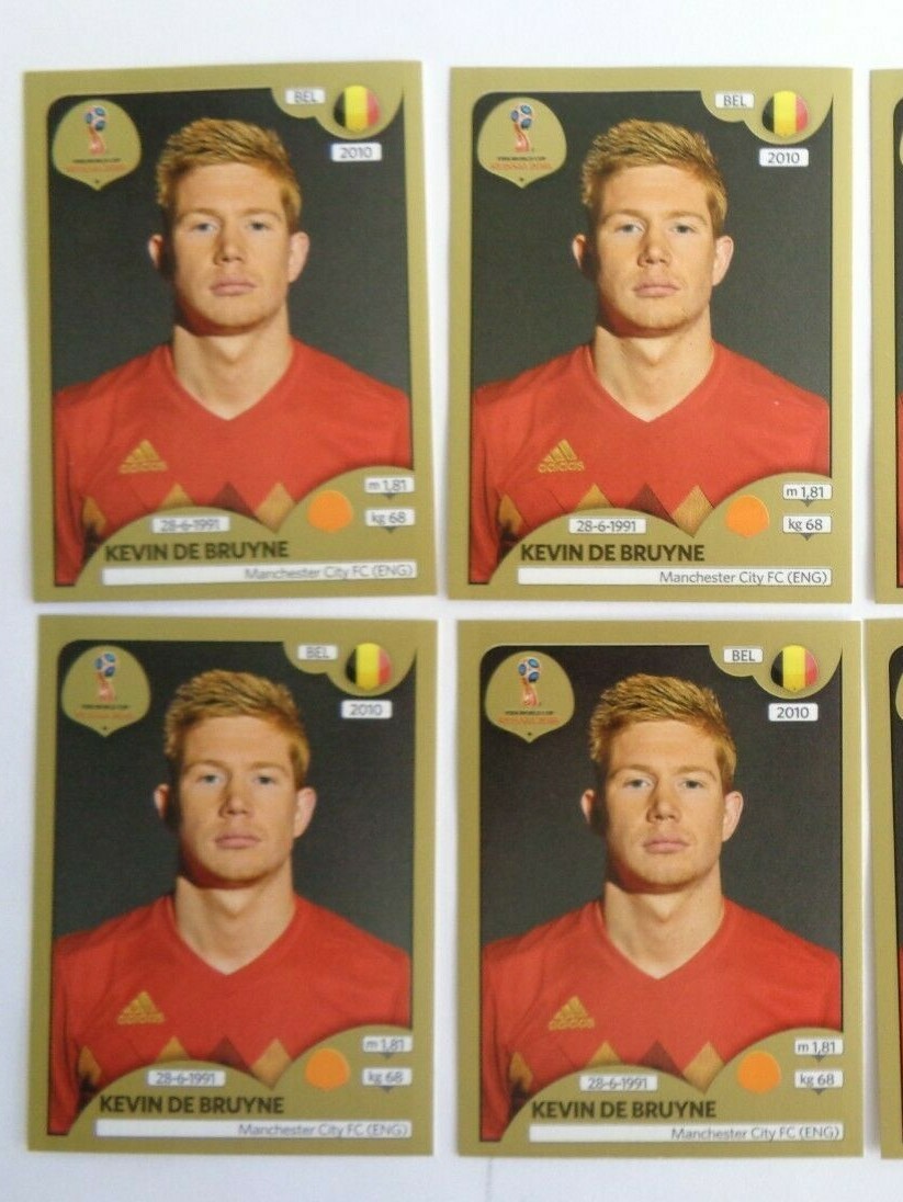 4 Lot Kevin De Bruyne rookie Rc sticker # 522 Panini Russia World