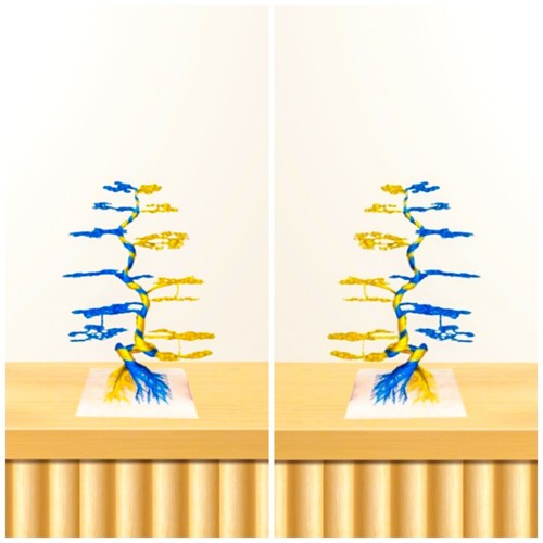 New Bonsai Tree Wire Sculpture Original Art Work Gold With Blue Home Deco. - Picture 6 of 7