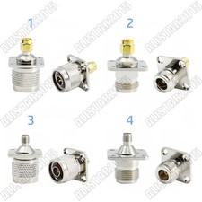 1x SMA Male Female to N Type Plug Jack 4 Hole Flange Panel Adapter RF Connector