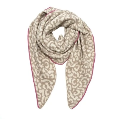 MARKENLOS Schal Tuch Dreieckstuch Strick Leo Muster