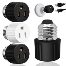3 Packs 3 Prong Light Socket to Plug Adapter,E26/E27 Light Socket Outlet,Polariz