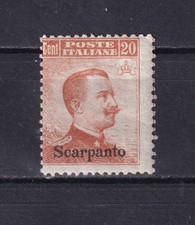 ITALIA 1917 ISOLE EGEO SCARPANTO 20 C ARANCIO SENZA FILIGRANA MNH