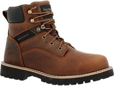 Georgia Boot Men's Core 37 Steel Toe 6" Waterproof Work Boot, 13 Wide,Brown