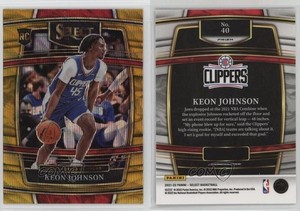 2021-22 Panini Select Concourse Gold Wave Prizm Keon Johnson #40 Rookie RC