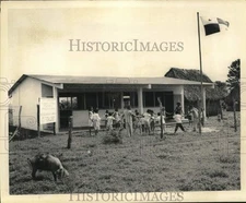 1965 Press Photo Teachers and students at Alliance School, Isla de Cana Panama