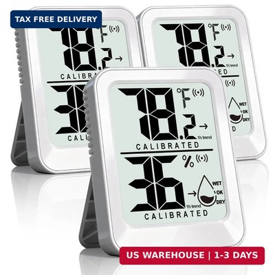 3 Pack Room Thermometer Indoor Hygrometer Digital Mini Humidity Meter Gauge with