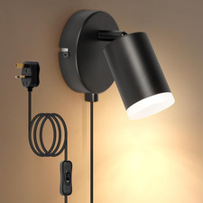 Wall Light with Switch, Plug in Wall Spot Lamps GU10 Adjustable Wall Mounted Lig