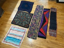 Vintage Lot 6 Mixed Scarves Shawls Wraps Different Shapes