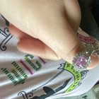 Silver-Tone Metal Stackable Cocktail Band Ring Size 7 Pink Round Stone — photo 5
