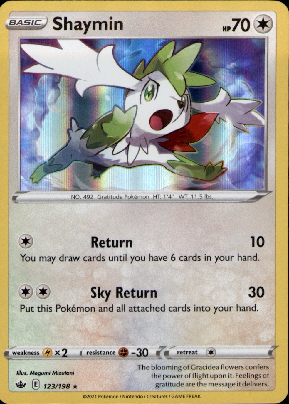 Shaymin 123/198 Holo Rare Chilling Reign Pokemon Holo Near Mint