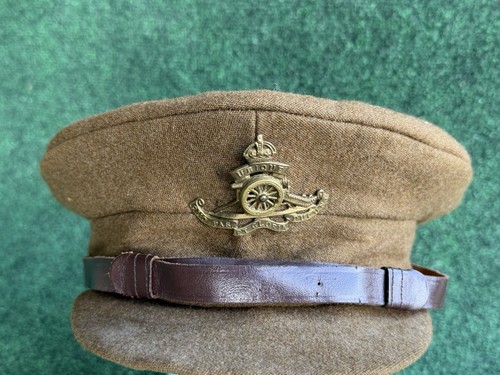 Original British WWII Royal Artillery Officer Peaked Visor Cap