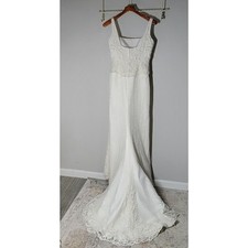 Jasmine Haute Couture Beaded Lace Wedding Dress Ivory Beaded Fit  Flare Train