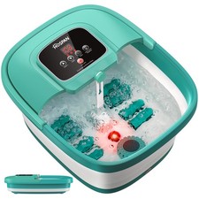 Collapsible Foot Spa with Heat, Bubble, Red Light, and Temperature Control, F...