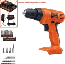 BLACK+DECKER 20V MAX Cordless Drill & Driver Kit, 30-Pc Bit Set, Tool Only
